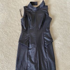 GUESS. High neck dress with peplum detail